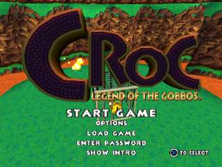 Croc title screen for Playstation